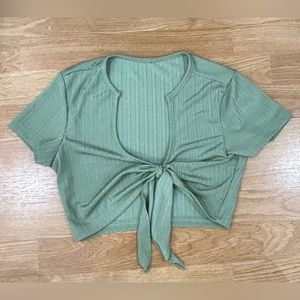 Green Tie Top